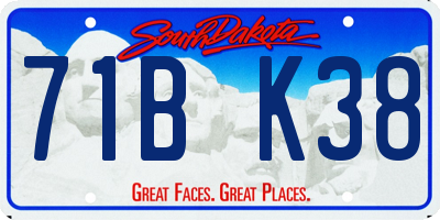 SD license plate 71BK38