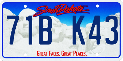 SD license plate 71BK43