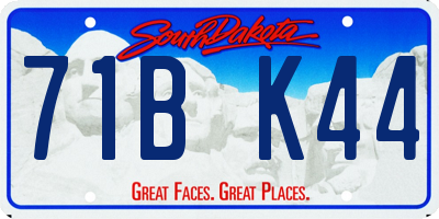 SD license plate 71BK44