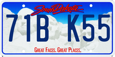 SD license plate 71BK55