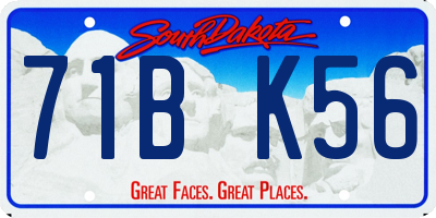 SD license plate 71BK56