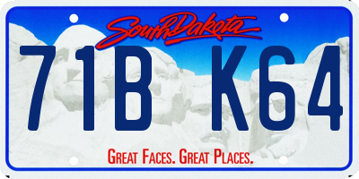 SD license plate 71BK64