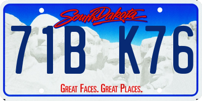 SD license plate 71BK76