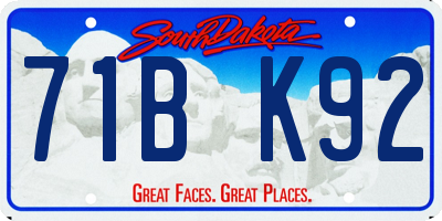 SD license plate 71BK92