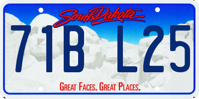 SD license plate 71BL25