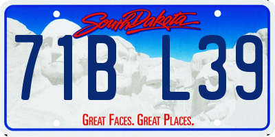 SD license plate 71BL39