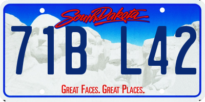 SD license plate 71BL42