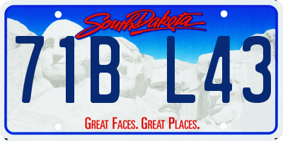 SD license plate 71BL43