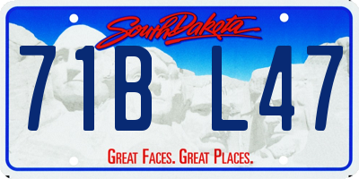 SD license plate 71BL47