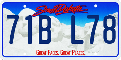 SD license plate 71BL78