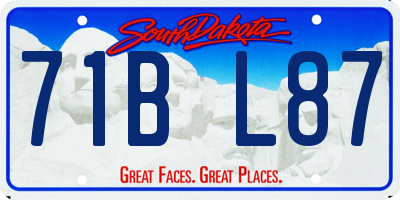 SD license plate 71BL87