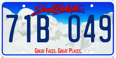 SD license plate 71BO49