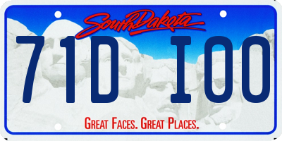 SD license plate 71DI00