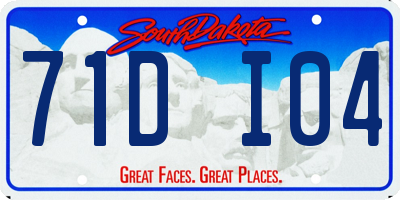 SD license plate 71DI04