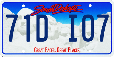 SD license plate 71DI07
