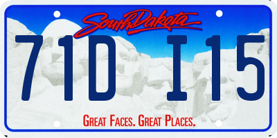 SD license plate 71DI15