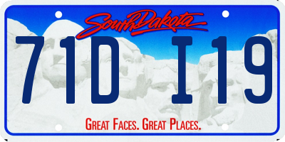 SD license plate 71DI19