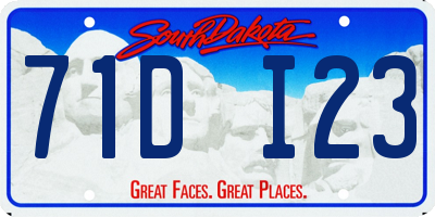 SD license plate 71DI23