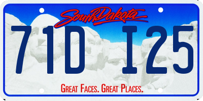 SD license plate 71DI25