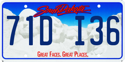 SD license plate 71DI36