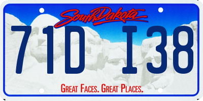 SD license plate 71DI38