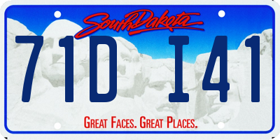 SD license plate 71DI41