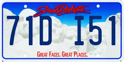 SD license plate 71DI51