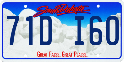 SD license plate 71DI60