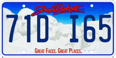 SD license plate 71DI65