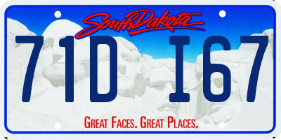 SD license plate 71DI67