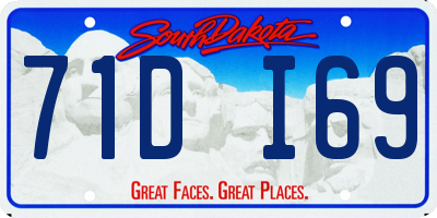 SD license plate 71DI69