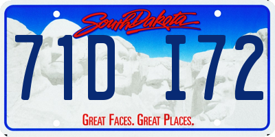 SD license plate 71DI72