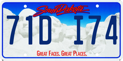 SD license plate 71DI74