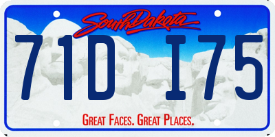 SD license plate 71DI75