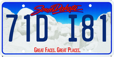 SD license plate 71DI81