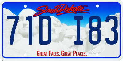 SD license plate 71DI83