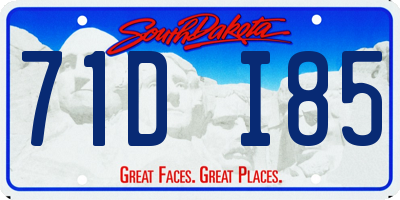 SD license plate 71DI85