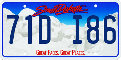 SD license plate 71DI86