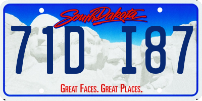 SD license plate 71DI87