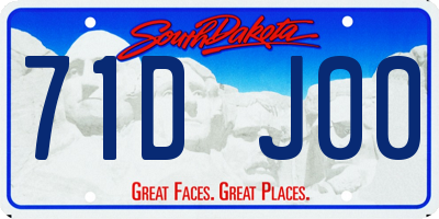 SD license plate 71DJ00