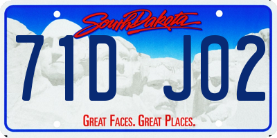 SD license plate 71DJ02