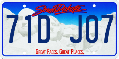 SD license plate 71DJ07