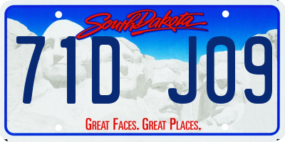 SD license plate 71DJ09