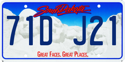 SD license plate 71DJ21