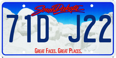SD license plate 71DJ22
