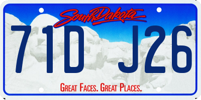 SD license plate 71DJ26