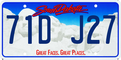 SD license plate 71DJ27
