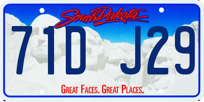 SD license plate 71DJ29