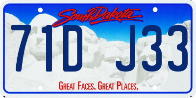 SD license plate 71DJ33