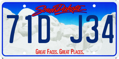 SD license plate 71DJ34